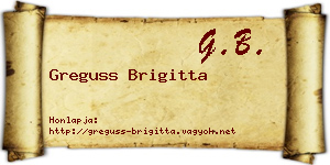 Greguss Brigitta névjegykártya